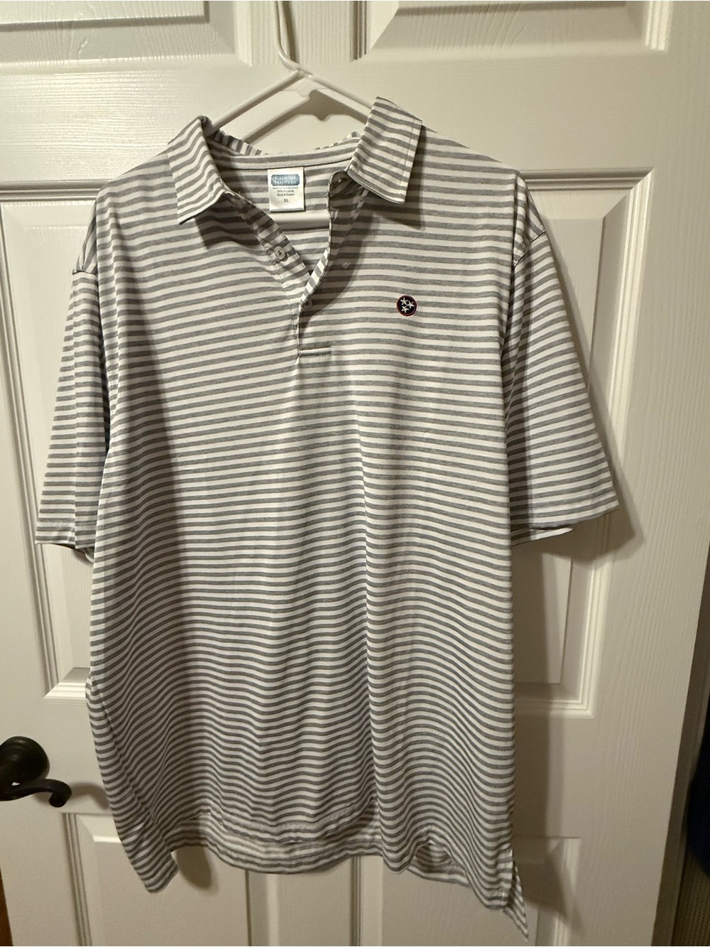 Volunteer Traditions Gray & White Striped Polo Shirt